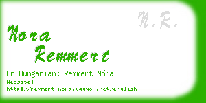 nora remmert business card