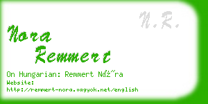 nora remmert business card